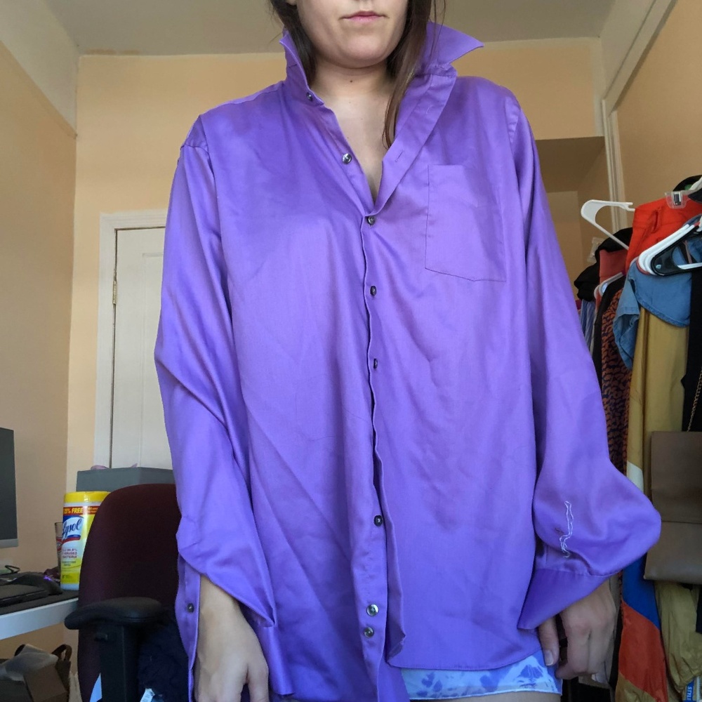VINTAGE, Purple button down